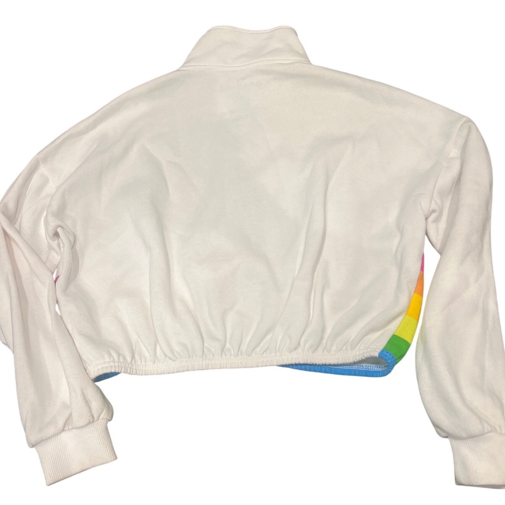 Polaroid Rainbow Cropped Quarter Zip Sweatshirt White 320 Camera Retro Small - Picture 6 of 6